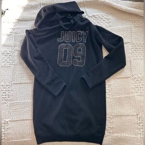 Juicy Couture Sweater Mini Dress Cut out Glitter with Hood